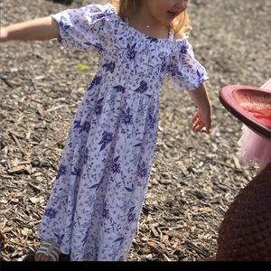 Old Navy Purple and White Floral Long Toddler Summer Dress-Size 3T